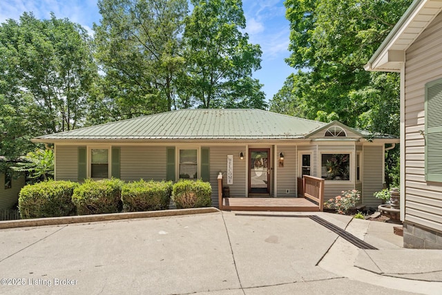 94 Tarnwood Dr, Brandenburg, KY 40108 - view of front of house with a porch, metal roof, and driveway