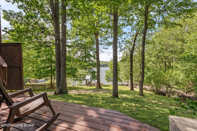 94 Tarnwood Dr, Brandenburg, KY 40108 - wooden deck with a water view
