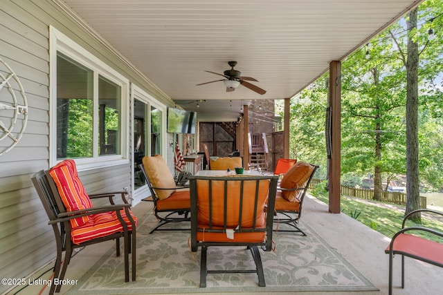 94 Tarnwood Dr, Brandenburg, KY 40108 - view of patio with outdoor dining area and ceiling fan