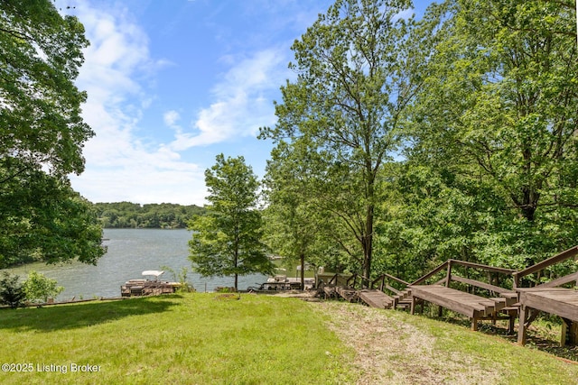 94 Tarnwood Dr, Brandenburg, KY 40108 - view of grassy yard with a water view and a wooded view