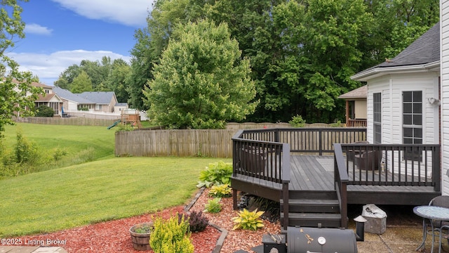 6820 Grandfield Rd, Louisville, KY 40258 - view of yard with a deck