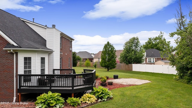6820 Grandfield Rd, Louisville, KY 40258 - view of yard with a wooden deck, a residential view, and a patio area