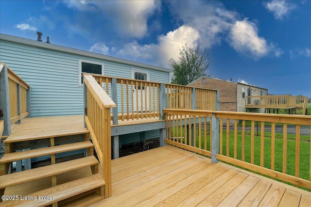 144 Starlite Ct, Louisville, KY 40229 - wooden terrace featuring a lawn