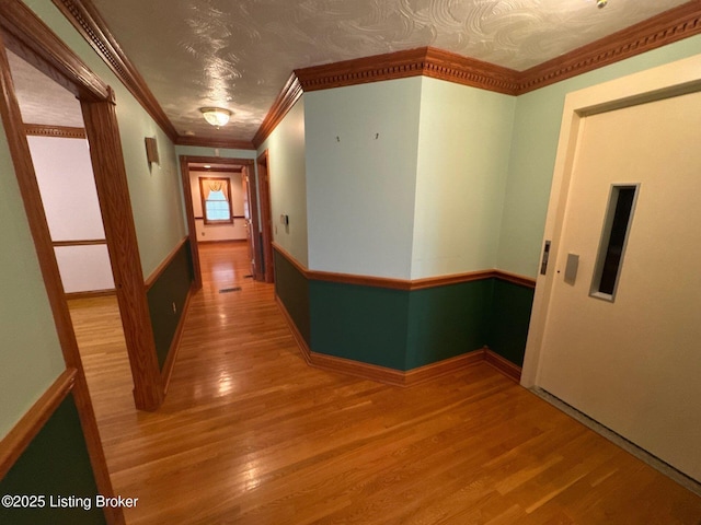 5309 Bardstown Rd, Springfield, KY 40069 - hallway featuring wood finished floors and crown molding