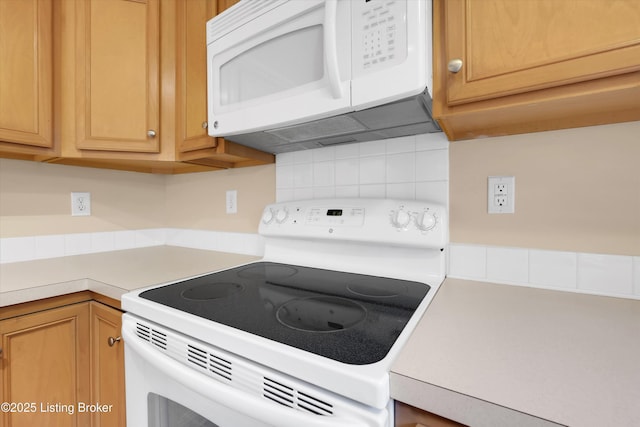 4205 Brownsboro Glen Rd, Louisville, KY 40241 - kitchen featuring white appliances, decorative backsplash, and light countertops