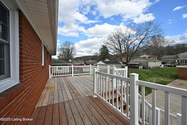 7514 Pimlico Dr, Louisville, KY 40214 - wooden deck with a residential view and a yard