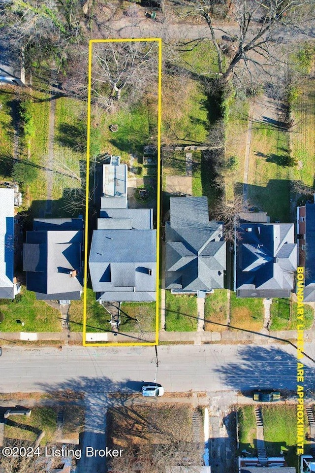 621 S 41st St, Louisville, KY 40211 - aerial overview of property's location with property parcel outlined