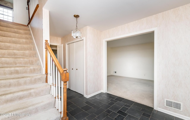 7212 Peppermill Ct, Louisville, KY 40228 - stairs featuring carpet flooring and baseboards