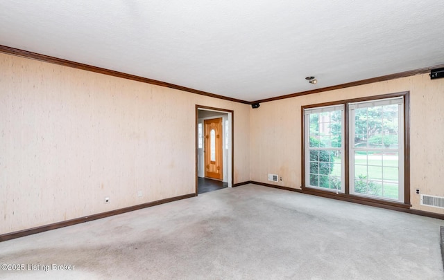7212 Peppermill Ct, Louisville, KY 40228 - carpeted spare room with baseboards, ornamental molding, and a textured ceiling