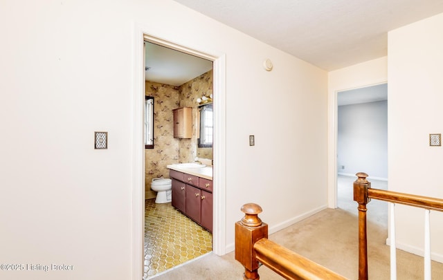 7212 Peppermill Ct, Louisville, KY 40228 - bathroom with vanity, toilet, and baseboards