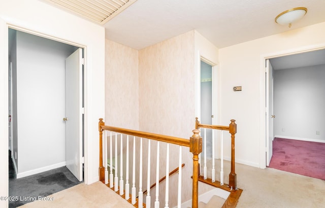7212 Peppermill Ct, Louisville, KY 40228 - corridor with an upstairs landing, carpet floors, and baseboards