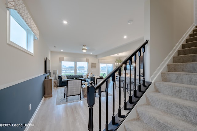 101 Exploration Unit 61A, Shelbyville, KY 40065 - stairs with baseboards, wood finished floors, and recessed lighting