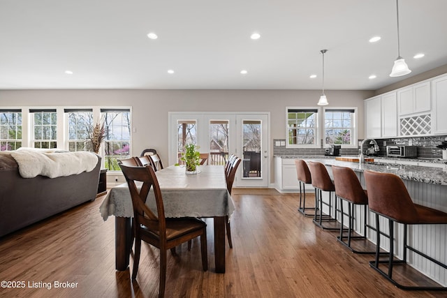 18001 Teton Ridge Ct, Louisville, KY 40245 - dining room with recessed lighting and dark wood-style floors