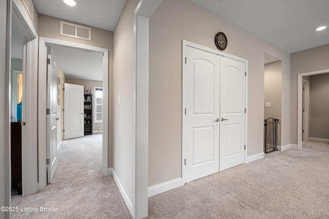 18001 Teton Ridge Ct, Louisville, KY 40245 - hallway featuring light colored carpet, baseboards, and recessed lighting