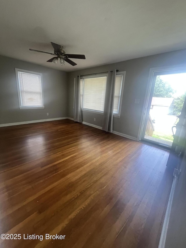 533 Lee Rd, Elizabethtown, KY 42701 - spare room featuring wood finished floors and ceiling fan