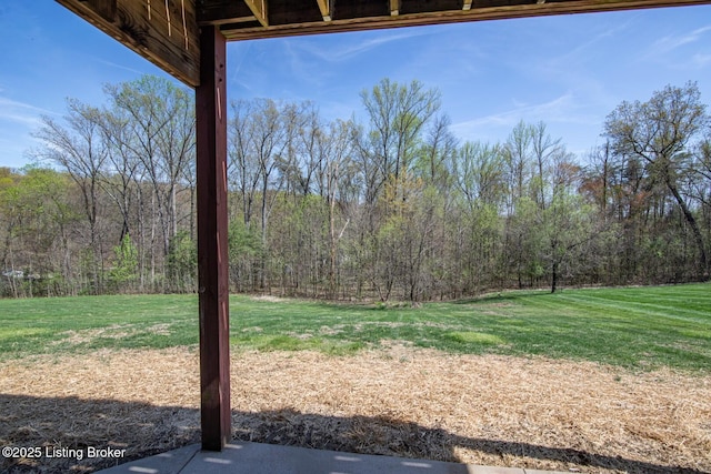 7910 Wooded Ridge Dr, Louisville, KY 40214 - view of grassy yard with a forest view