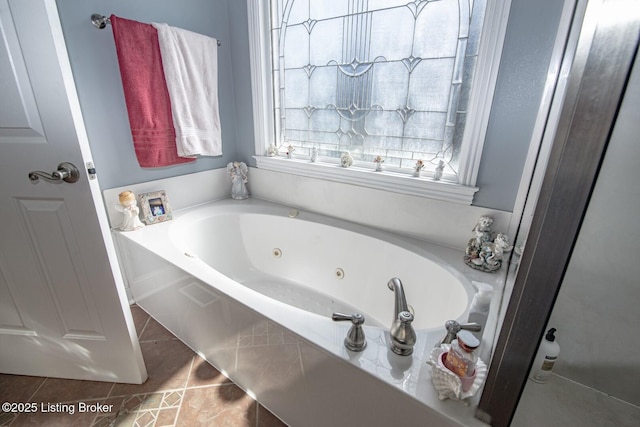 7910 Wooded Ridge Dr, Louisville, KY 40214 - full bathroom featuring a whirlpool tub and tile patterned floors