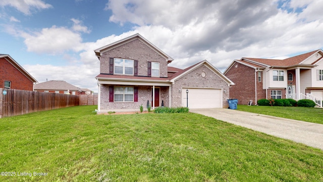 134 Wood Duck Ct, Shepherdsville, KY 40165 - traditional-style house with brick siding, driveway, a garage, and covered porch