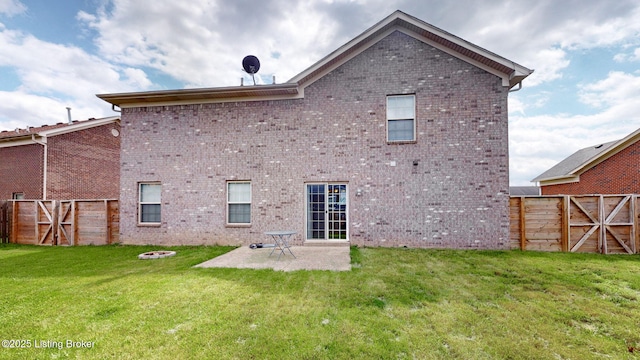 134 Wood Duck Ct, Shepherdsville, KY 40165 - back of property featuring a patio, brick siding, a gate, and a fire pit