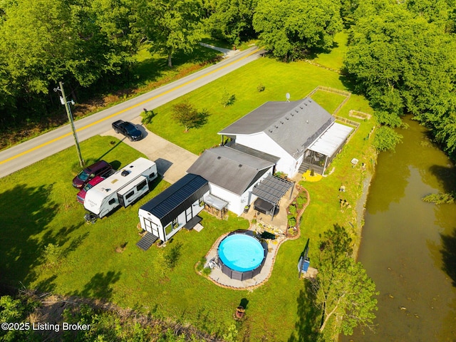 2327 Highgrove Rd, Coxs Creek, KY 40013 - view from above of property featuring a pool area and a large body of water