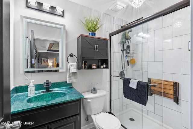 2327 Highgrove Rd, Coxs Creek, KY 40013 - full bathroom featuring toilet, a shower stall, and vanity