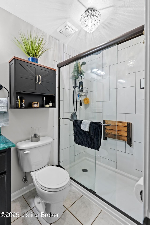 2327 Highgrove Rd, Coxs Creek, KY 40013 - full bath featuring toilet, a shower stall, tile patterned floors, and baseboards