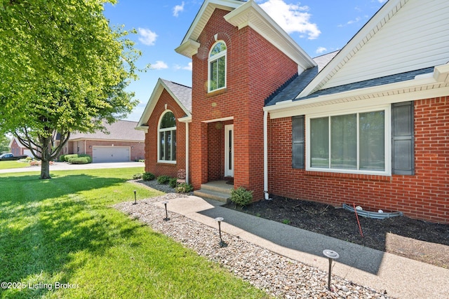 126 Deep Springs Dr, Bardstown, KY 40004 - traditional-style home with brick siding, a front lawn, and roof with shingles