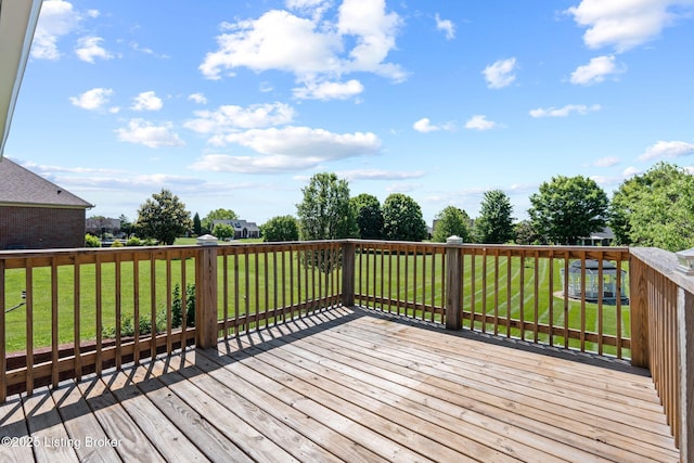 126 Deep Springs Dr, Bardstown, KY 40004 - wooden terrace featuring a lawn
