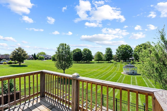 126 Deep Springs Dr, Bardstown, KY 40004 - wooden deck featuring a gazebo and a lawn