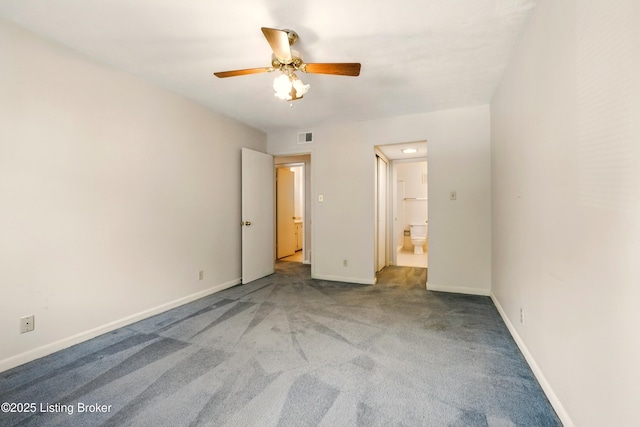 1815 Gardiner Ln Unit C29, Louisville, KY 40205 - unfurnished bedroom with carpet floors, baseboards, connected bathroom, and ceiling fan