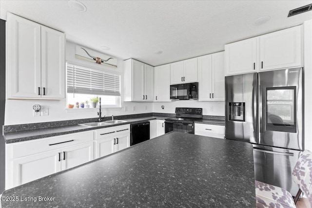 119 Wildflower Ave, Mt Washington, KY 40047 - kitchen with black appliances, a sink, and white cabinetry