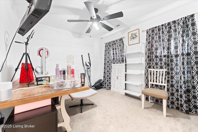119 Wildflower Ave, Mt Washington, KY 40047 - carpeted home office featuring a ceiling fan