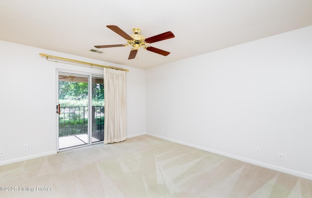 1508 Forest Park Rd, Louisville, KY 40223 - spare room featuring baseboards, ceiling fan, and light carpet