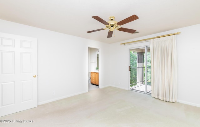 1508 Forest Park Rd, Louisville, KY 40223 - empty room with baseboards, light carpet, and ceiling fan