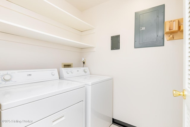 1508 Forest Park Rd, Louisville, KY 40223 - laundry area with electric panel and washing machine and dryer