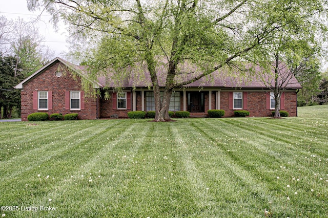 4401 Greenhaven Ln, Goshen, KY 40026 - view of front of home featuring brick siding and a front yard