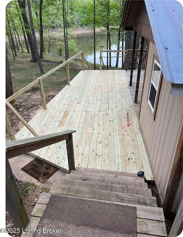 41 Hidden Valley Ln Unit B, Hudson, KY 40145 - wooden deck with a water view and a boat dock