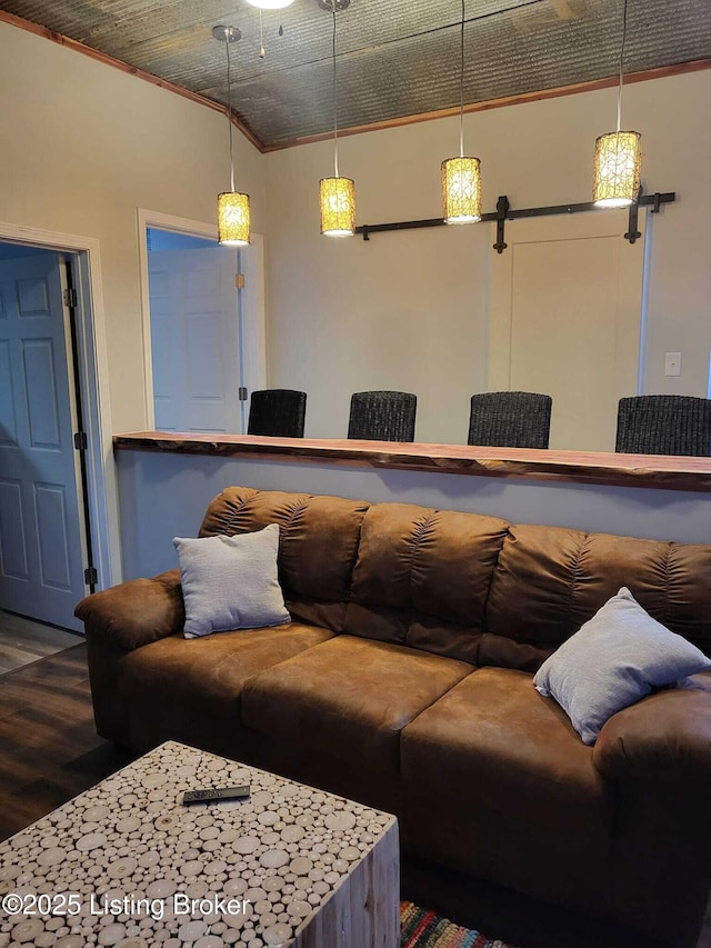 41 Hidden Valley Ln Unit B, Hudson, KY 40145 - living room featuring wood finished floors and crown molding
