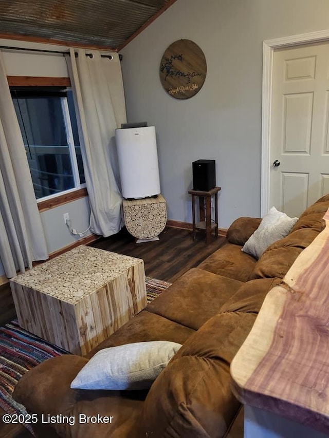 41 Hidden Valley Ln Unit B, Hudson, KY 40145 - living room with wood finished floors, baseboards, and wooden ceiling