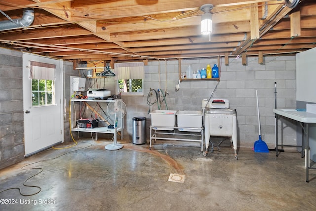 3297 E Gap Hill Rd, Cub Run, KY 42729 - basement featuring concrete block wall