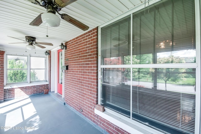 4714 Burkley Ave, Louisville, KY 40214 - unfurnished sunroom with a ceiling fan