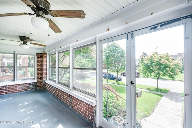 4714 Burkley Ave, Louisville, KY 40214 - unfurnished sunroom with a ceiling fan