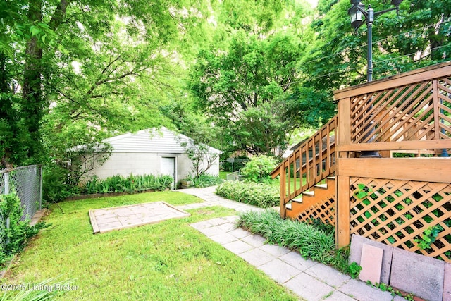 4714 Burkley Ave, Louisville, KY 40214 - view of yard featuring an outbuilding and stairs