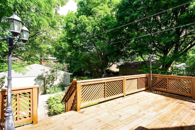 4714 Burkley Ave, Louisville, KY 40214 - deck with an outbuilding