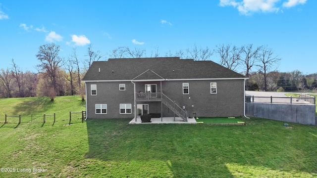 37 Lazy J Ln, Brandenburg, KY 40108 - rear view of property with a patio, stairway, and a deck