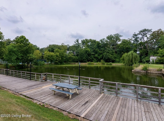 1815 Gardiner Ln Unit A9, Louisville, KY 40205 - dock area with a deck with water view and view of scattered trees