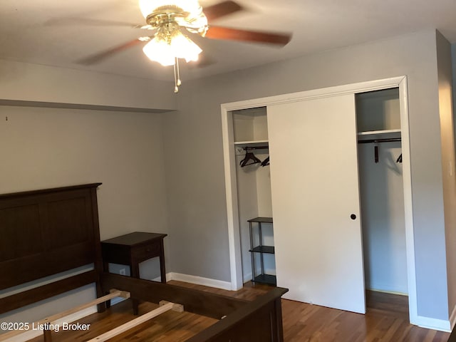 1815 Gardiner Ln Unit A9, Louisville, KY 40205 - unfurnished bedroom with dark wood-type flooring and a ceiling fan