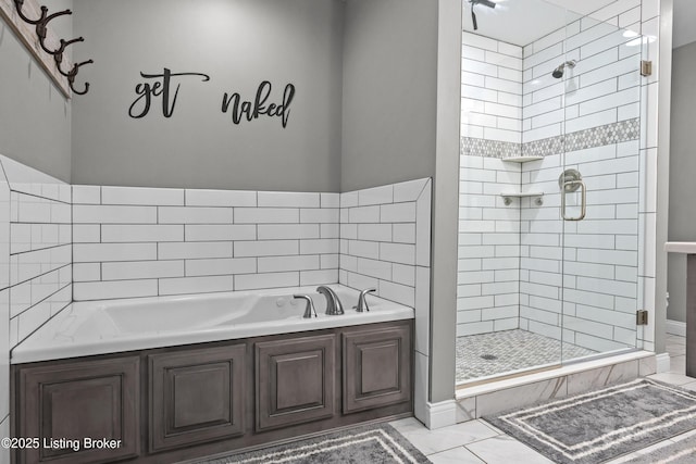 213 Elegance Way, Elizabethtown, KY 42701 - bathroom featuring a shower stall, a bath, and marble finish flooring