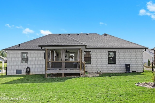 213 Elegance Way, Elizabethtown, KY 42701 - rear view of property featuring brick siding, roof with shingles, and a deck