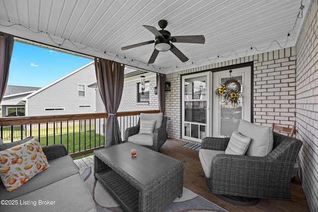 213 Elegance Way, Elizabethtown, KY 42701 - deck with outdoor lounge area and ceiling fan